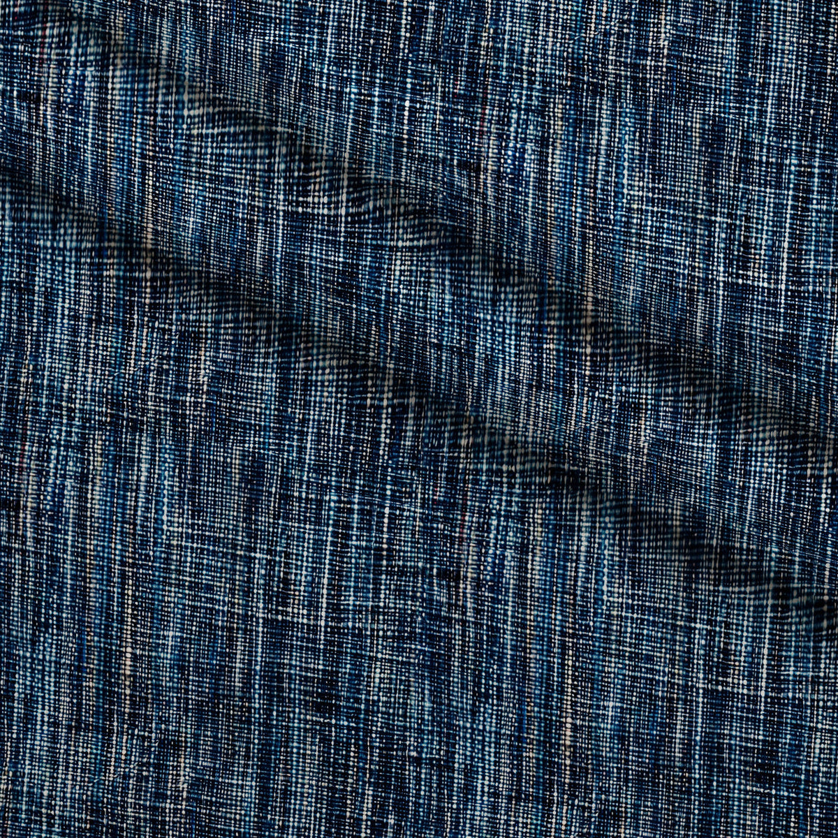 Indigo Weave Pattern 14 Fleece Fabric — fleece fabric folded close-up preview (mv-fleece-v1:lying)
