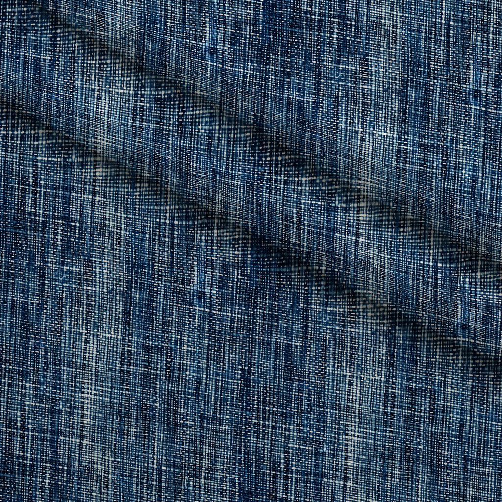 Indigo Weave Pattern 2 Fleece Fabric — fleece fabric folded close-up preview (mv-fleece-v1:lying)
