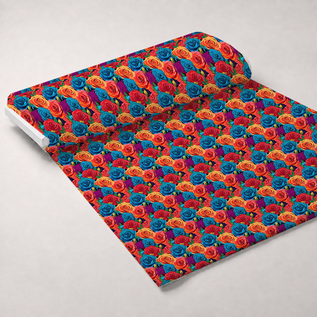 Inked Blooms Pattern 9 Fleece Fabric — fleece fabric unrolled bolt preview (mv-fleece-v1:bolt)