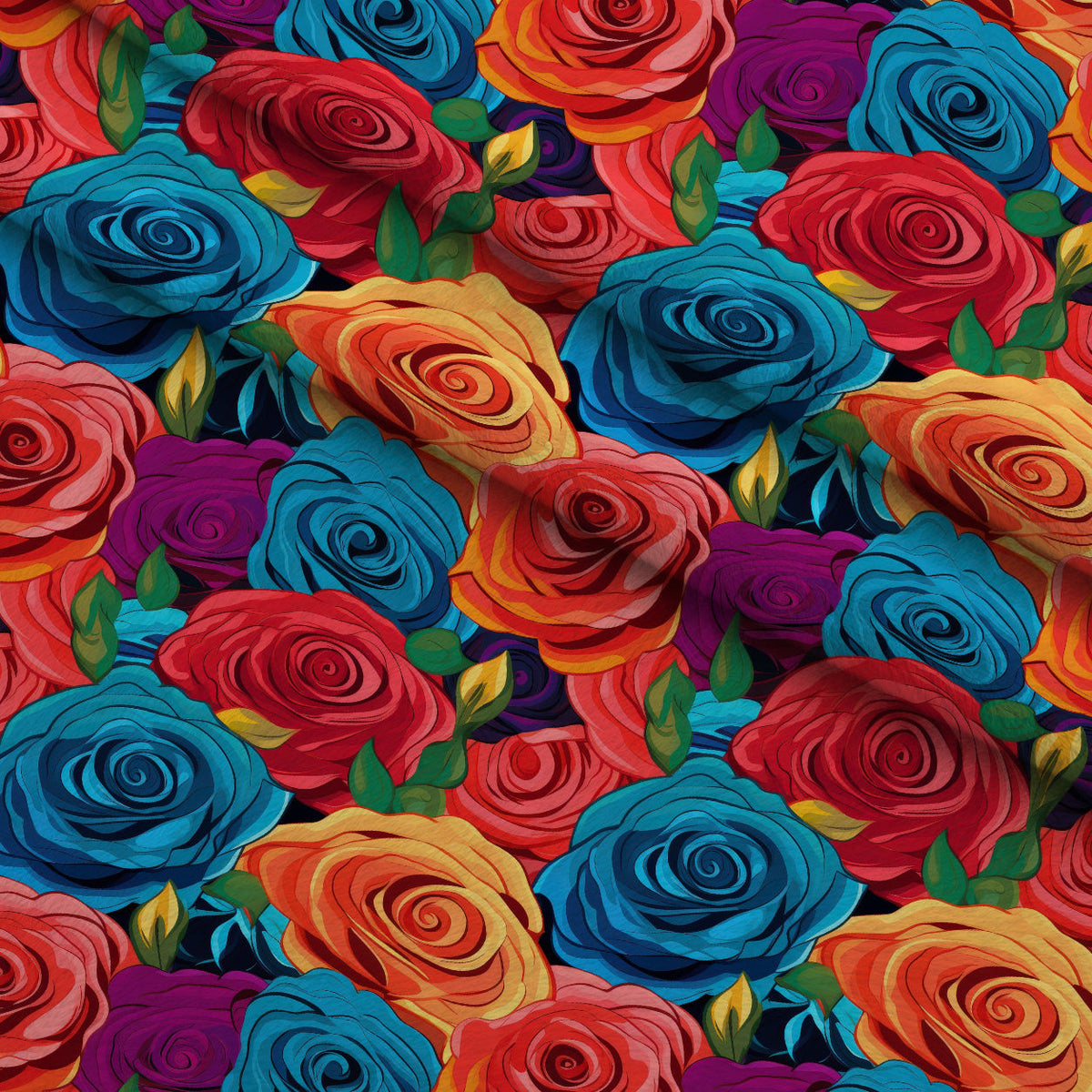 Inked Blooms Pattern 9 Fleece Fabric — fleece fabric folded close-up preview (mv-fleece-v1:lying)