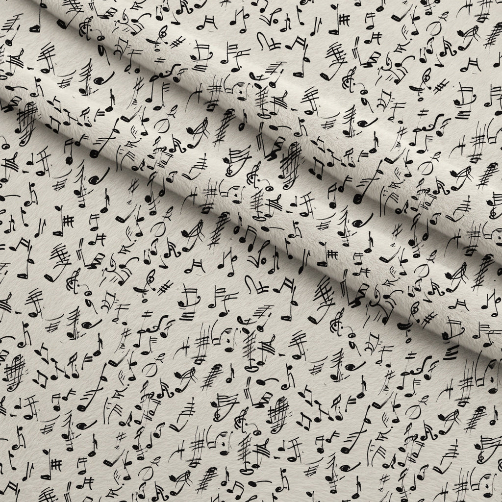 Inked Melodies Pattern 8 Fleece Fabric — fleece fabric folded close-up preview (mv-fleece-v1:lying)