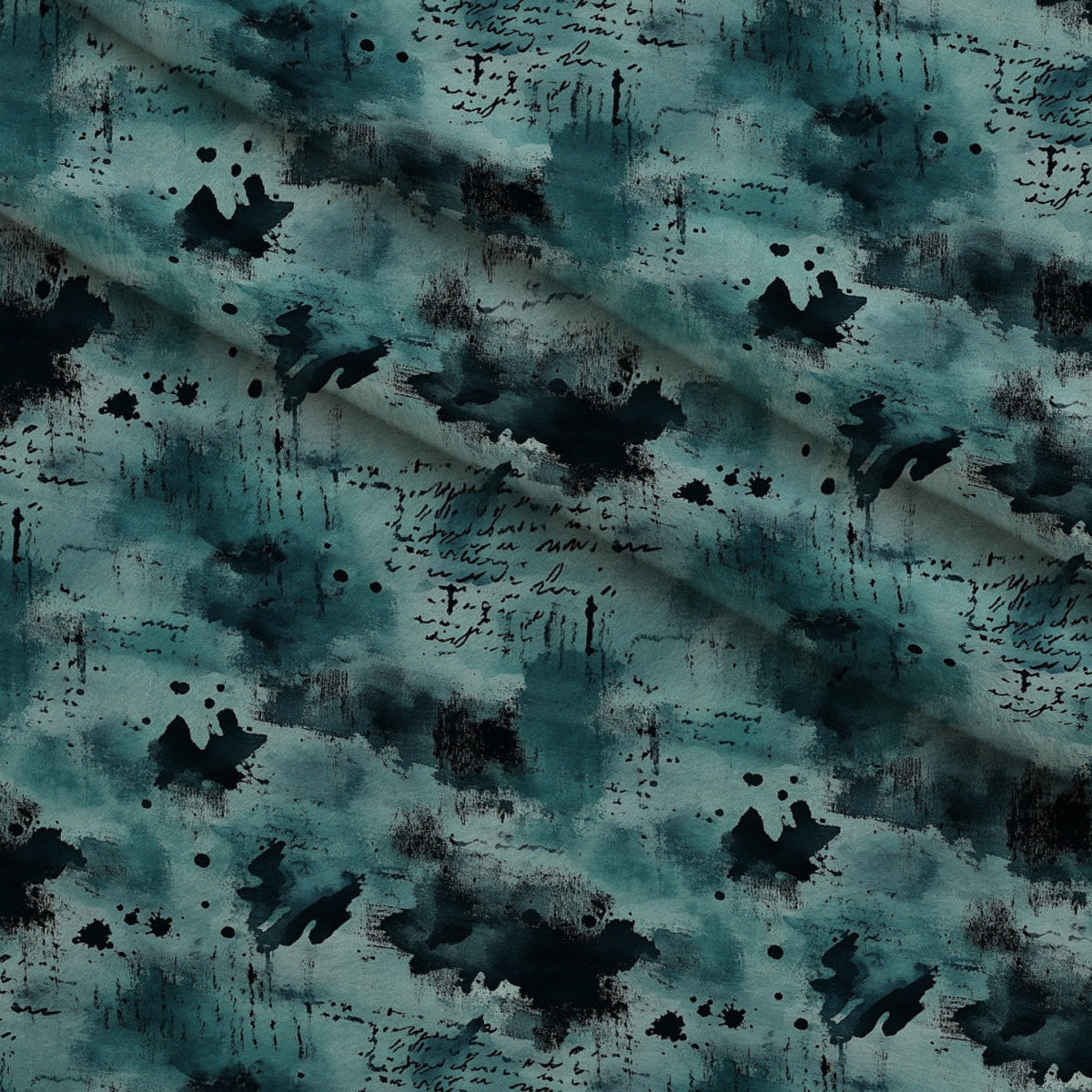 Inkwash Manuscript Pattern 11 Fleece Fabric — fleece fabric folded close-up preview (mv-fleece-v1:lying)