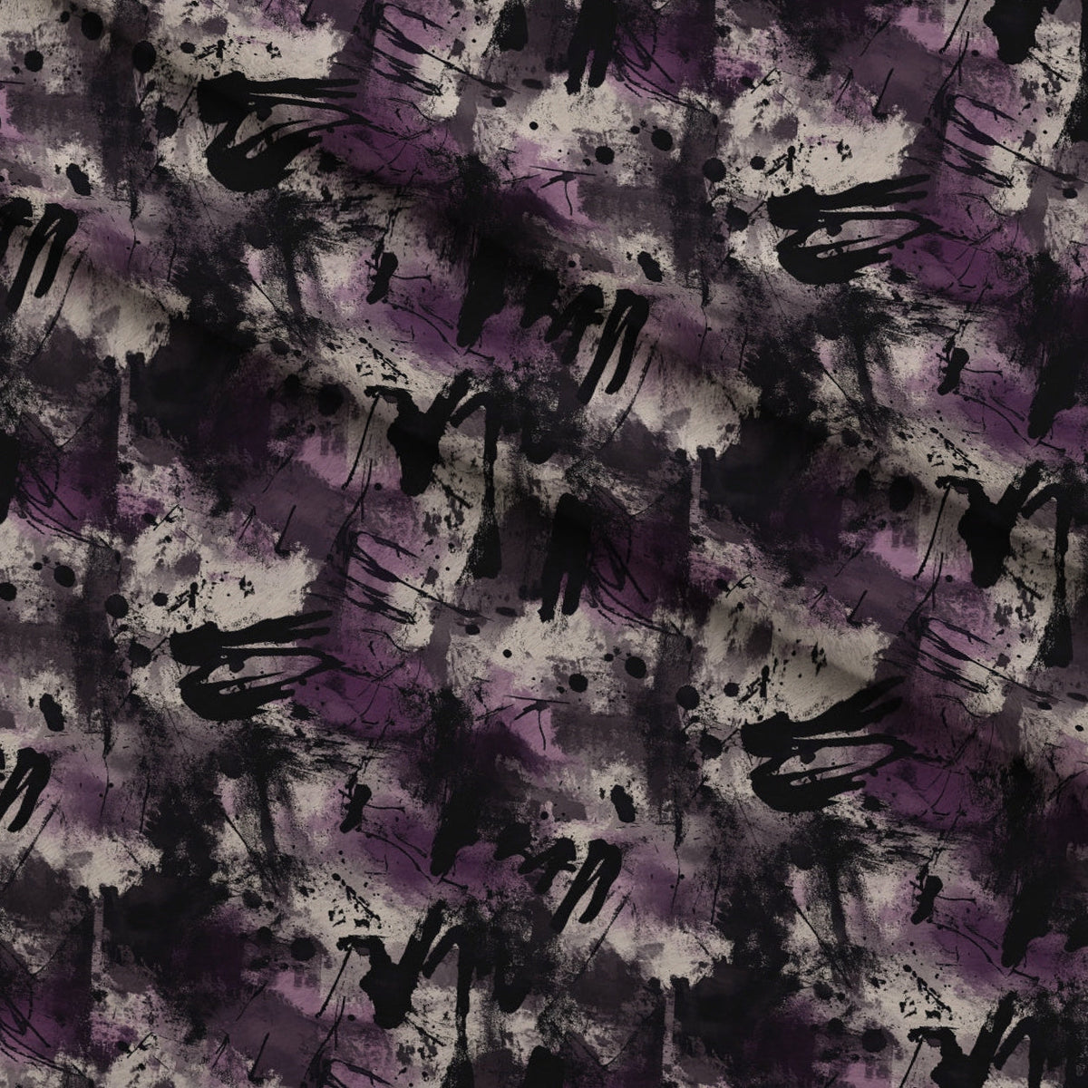 Inkwash Manuscript Pattern 2 Fleece Fabric — fleece fabric folded close-up preview (mv-fleece-v1:lying)