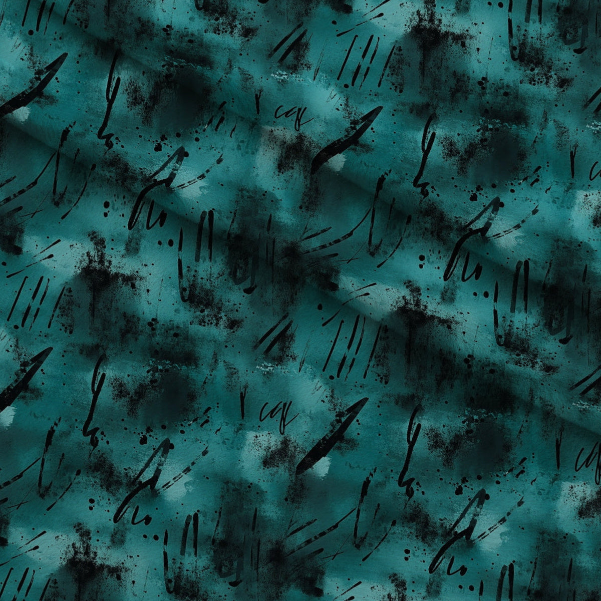 Inkwash Manuscript Pattern 3 Fleece Fabric — fleece fabric folded close-up preview (mv-fleece-v1:lying)