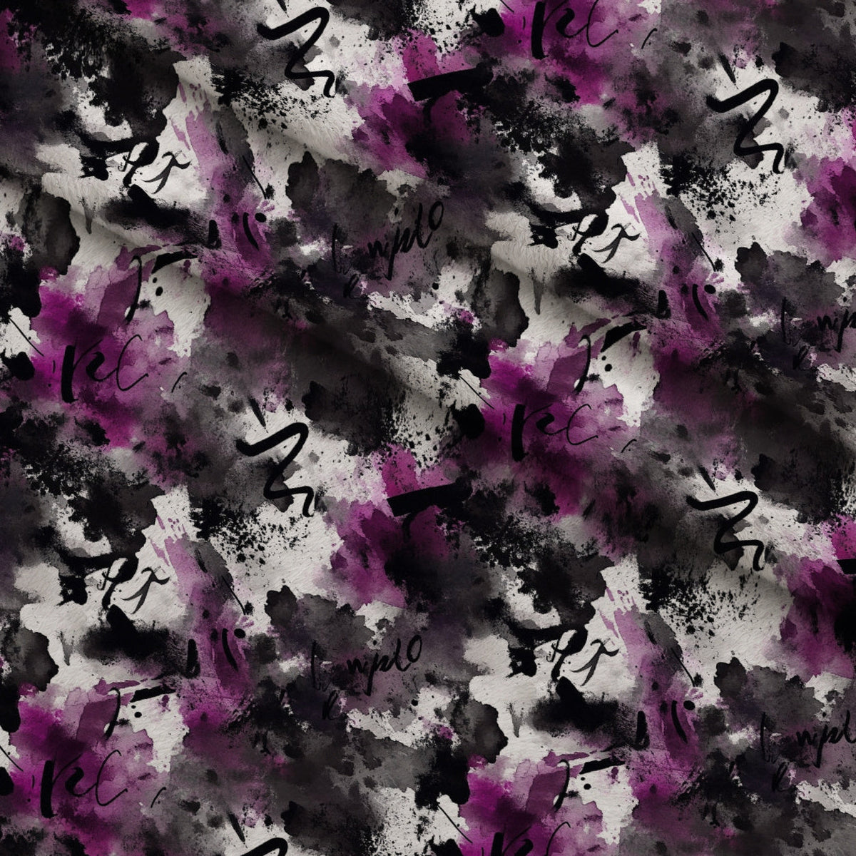 Inkwash Manuscript Pattern 4 Fleece Fabric — fleece fabric folded close-up preview (mv-fleece-v1:lying)