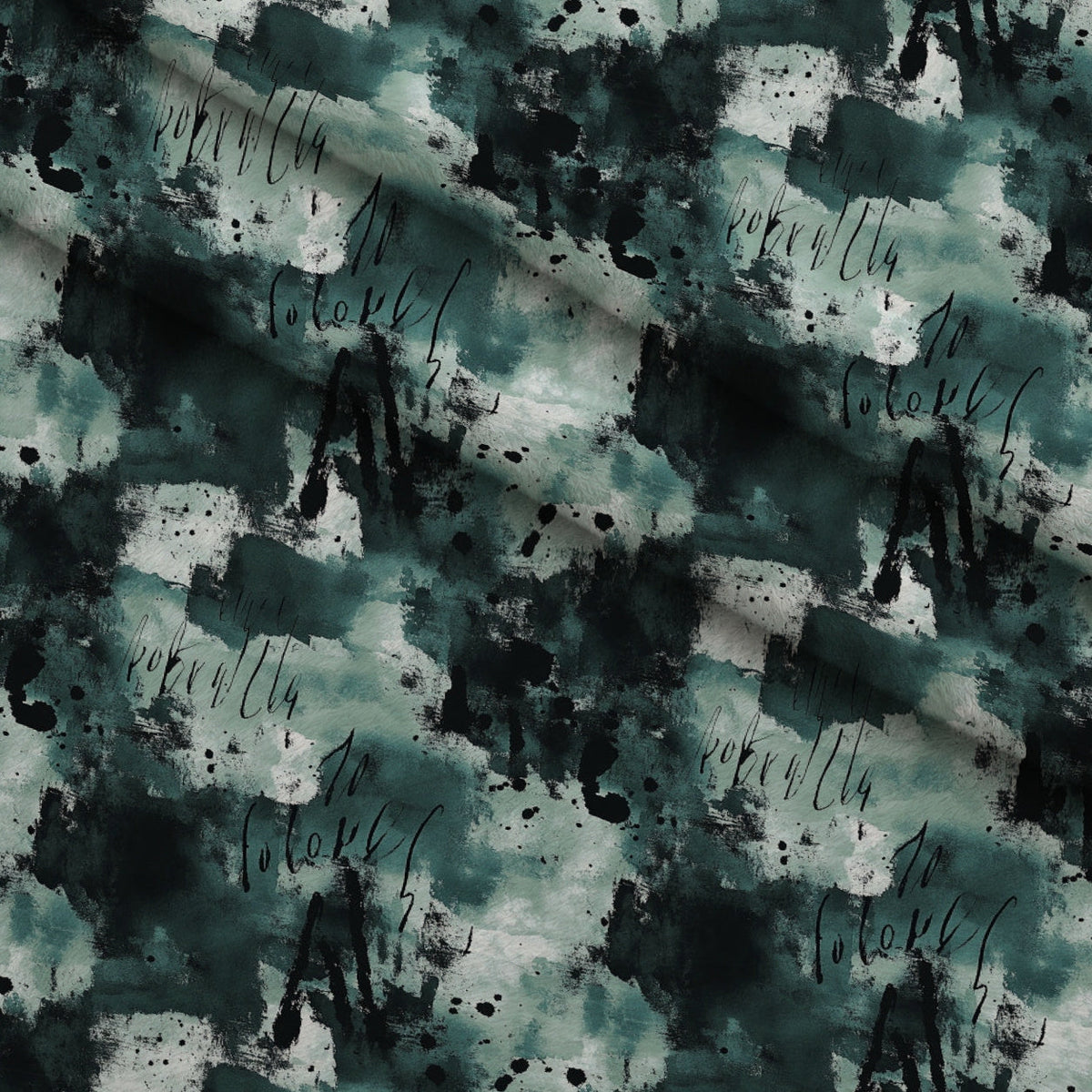 Inkwash Manuscript Pattern 5 Fleece Fabric — fleece fabric folded close-up preview (mv-fleece-v1:lying)
