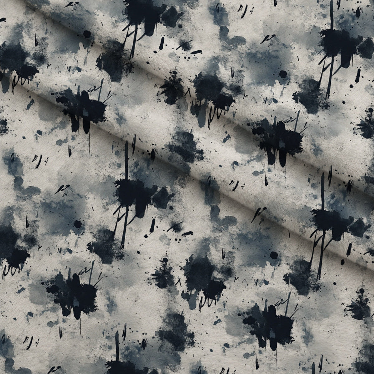 Inkwash Manuscript Pattern 9 Fleece Fabric — fleece fabric folded close-up preview (mv-fleece-v1:lying)
