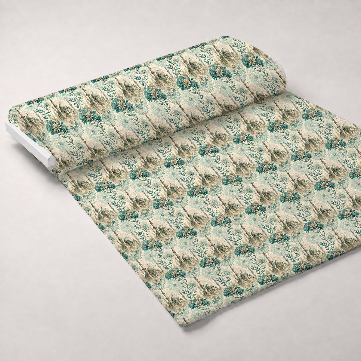 Islamic Blue Pattern 11 Fleece Fabric — fleece fabric unrolled bolt preview (mv-fleece-v1:bolt)