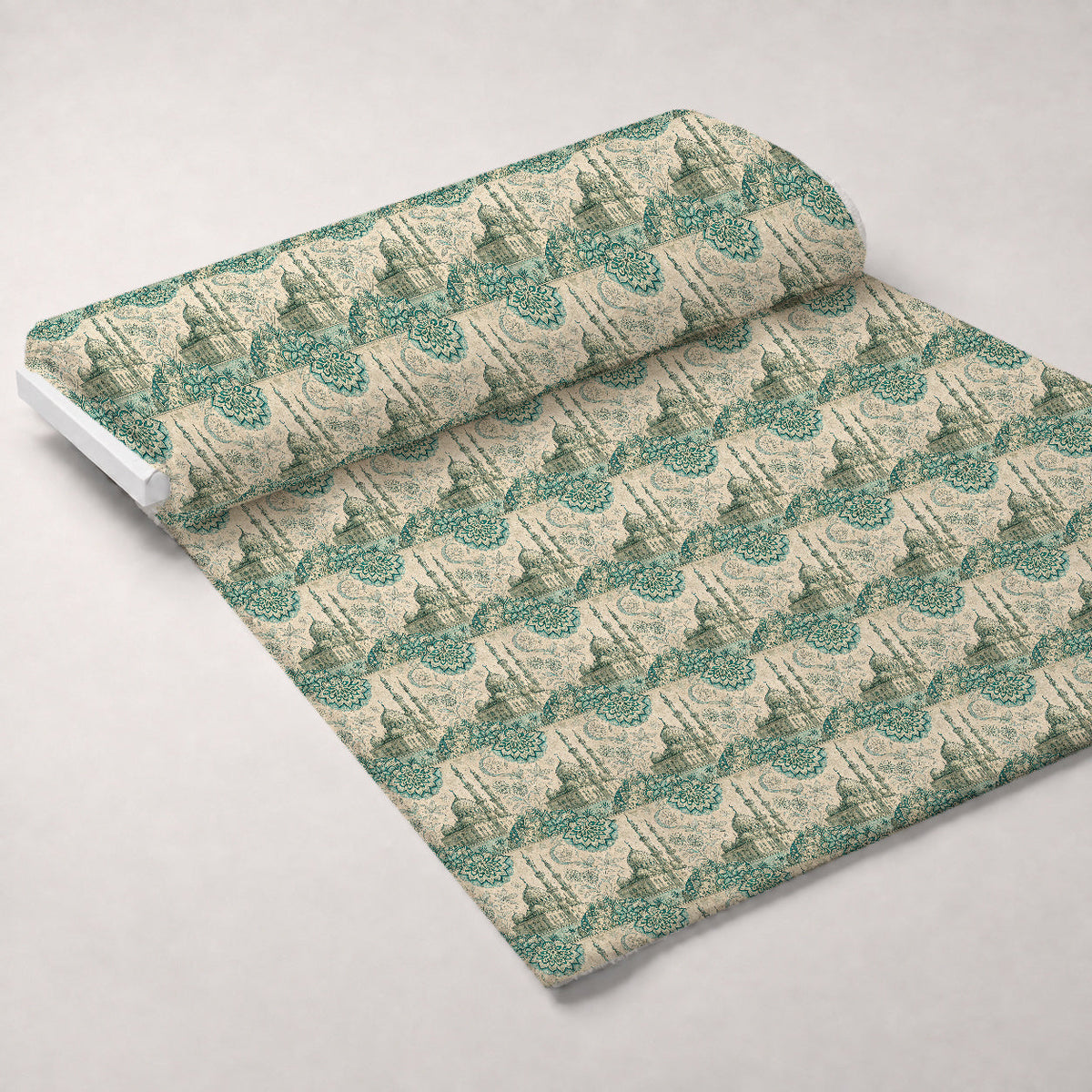Islamic Blue Pattern 8 Fleece Fabric — fleece fabric unrolled bolt preview (mv-fleece-v1:bolt)