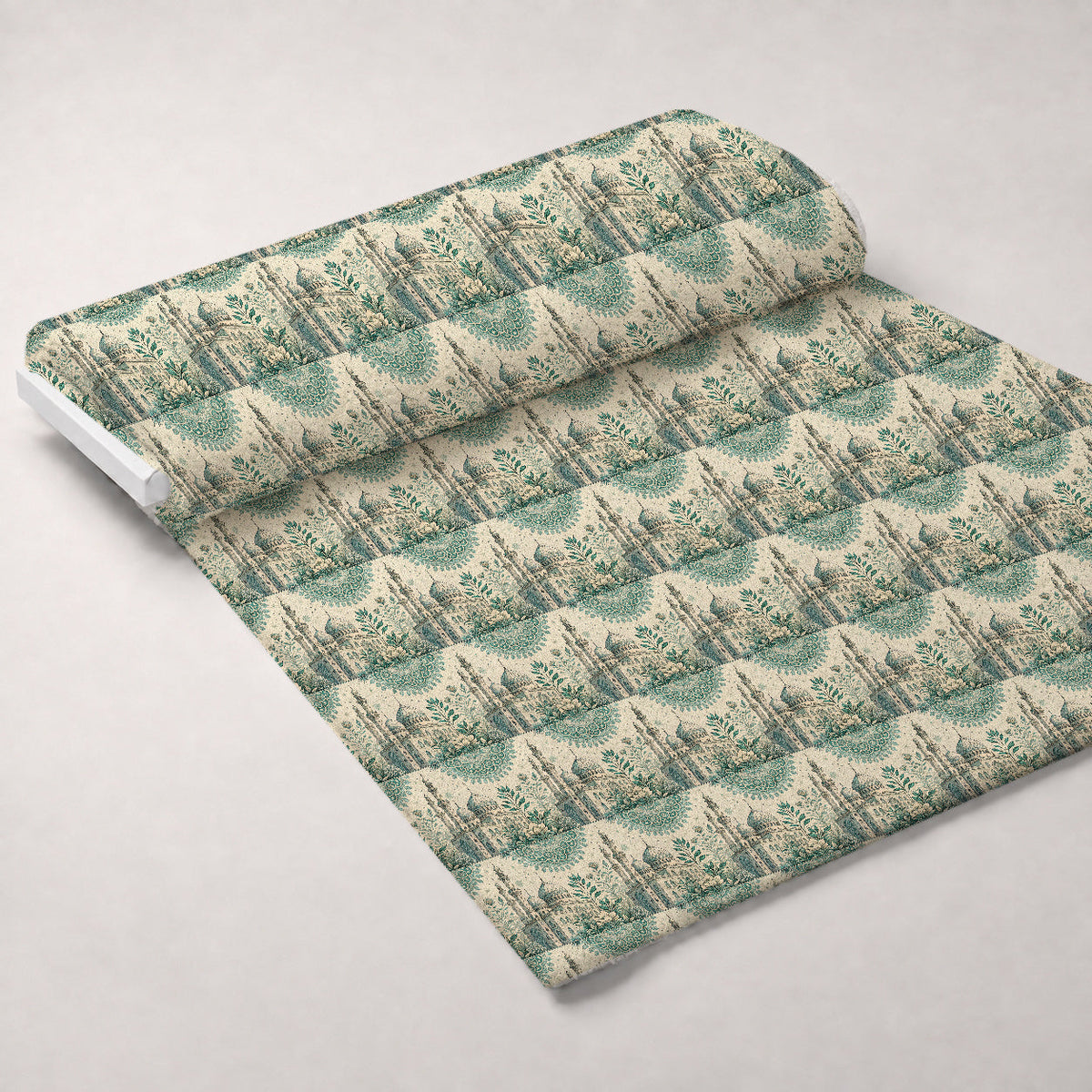 Islamic Blue Pattern 9 Fleece Fabric — fleece fabric unrolled bolt preview (mv-fleece-v1:bolt)