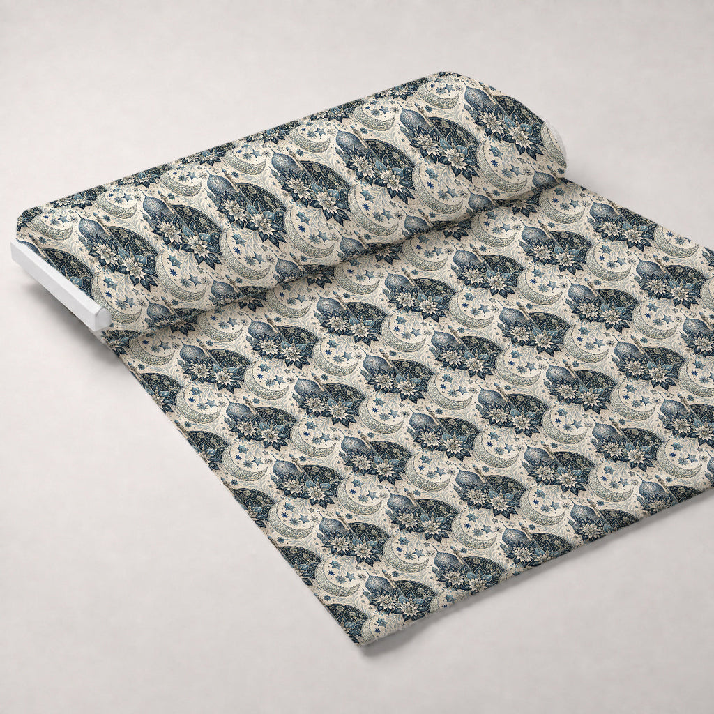 Islamic Dark Blue Pattern 12 Fleece Fabric — fleece fabric unrolled bolt preview (mv-fleece-v1:bolt)