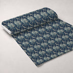 Islamic Dark Blue Pattern 2 Fleece Fabric — fleece fabric unrolled bolt preview (mv-fleece-v1:bolt)