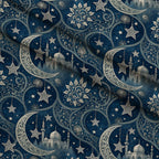 Islamic Dark Blue Pattern 9 Fleece Fabric — fleece fabric folded close-up preview (mv-fleece-v1:lying)