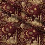 Islamic Red Pattern 12 Fleece Fabric — fleece fabric folded close-up preview (mv-fleece-v1:lying)