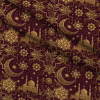 Islamic Red Pattern 4 Fleece Fabric — fleece fabric folded close-up preview (mv-fleece-v1:lying)