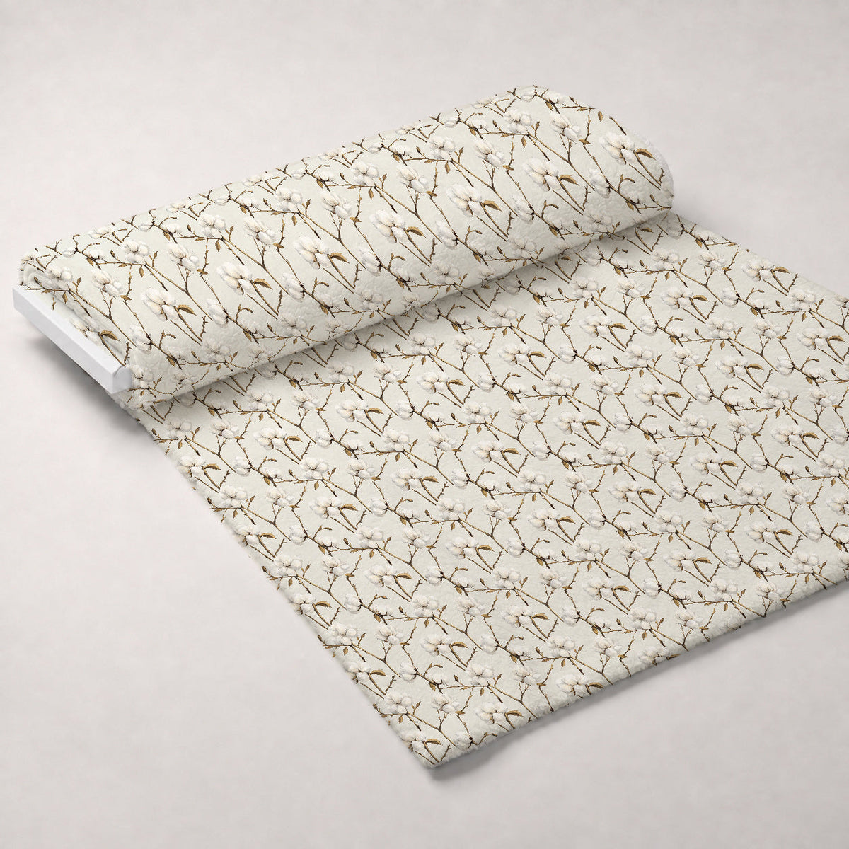Ivory Boll Harvest Pattern 3 Fleece Fabric — fleece fabric unrolled bolt preview (mv-fleece-v1:bolt)