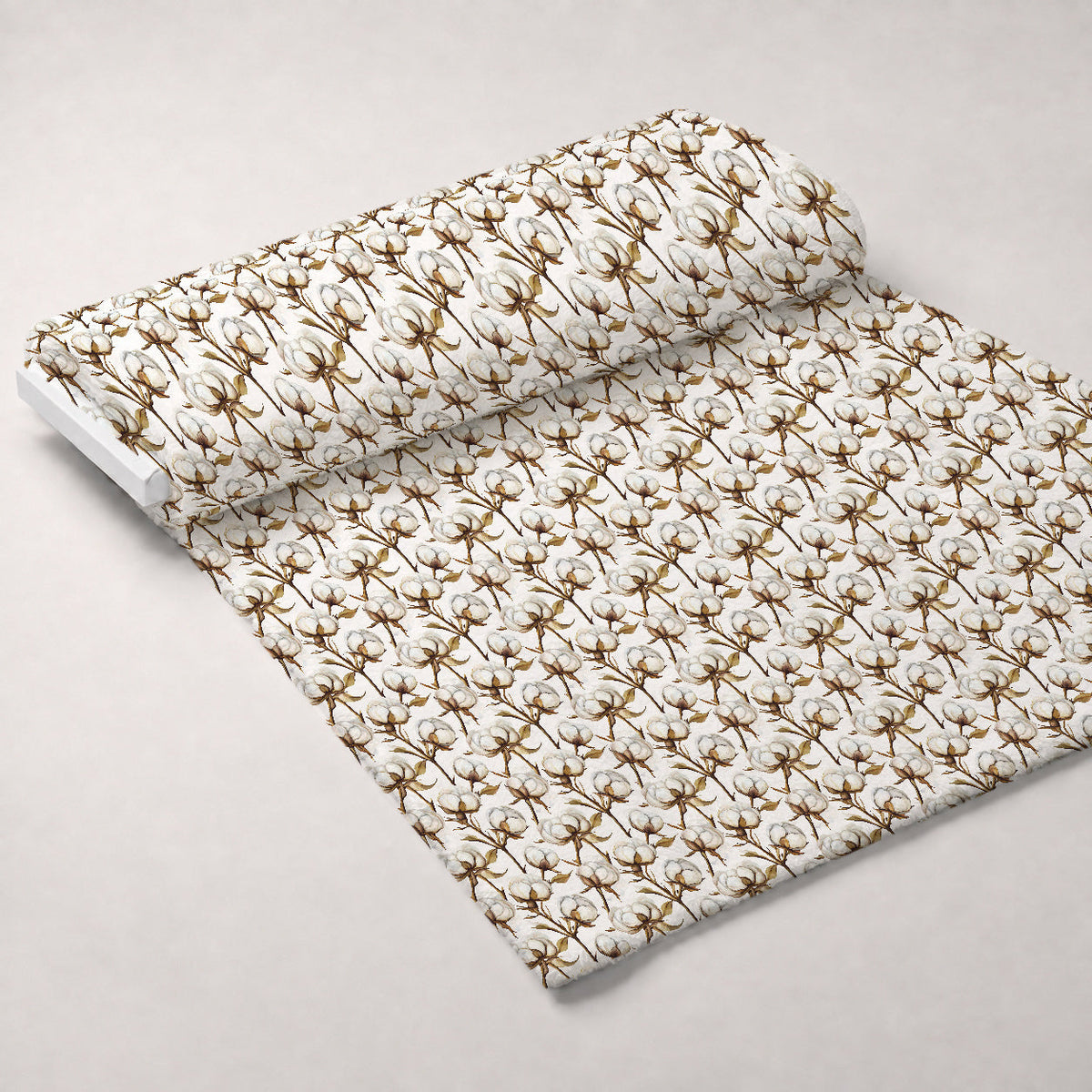 Ivory Boll Harvest Pattern 4 Fleece Fabric — fleece fabric unrolled bolt preview (mv-fleece-v1:bolt)