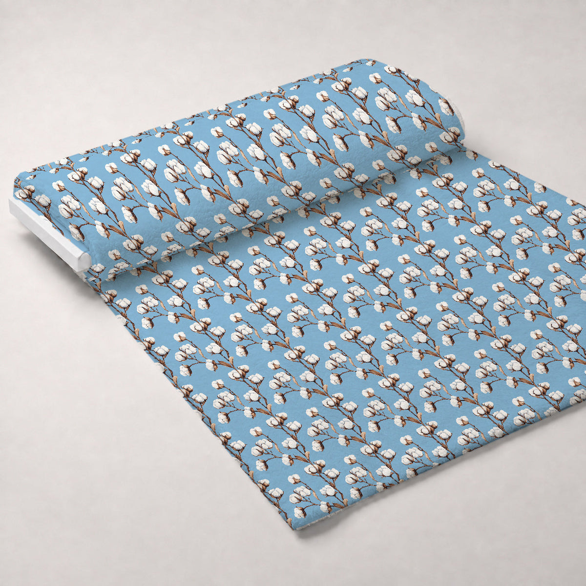 Ivory Boll Harvest Pattern 5 Fleece Fabric — fleece fabric unrolled bolt preview (mv-fleece-v1:bolt)