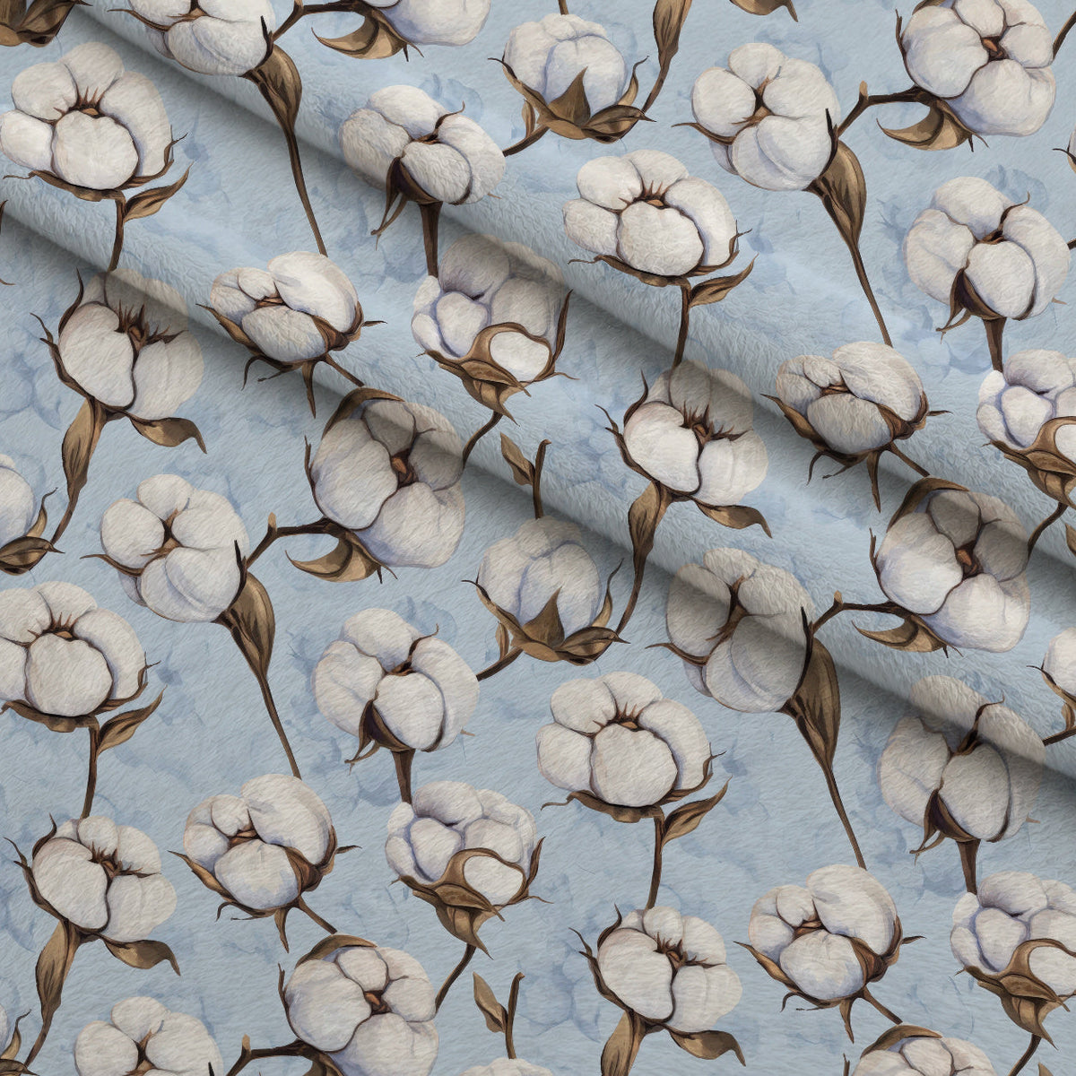 Ivory Boll Harvest Pattern 6 Fleece Fabric — fleece fabric folded close-up preview (mv-fleece-v1:lying)