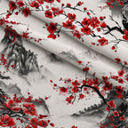 Japanese Cherry Blossoms 1 Fleece Fabric — fleece fabric folded close-up preview (mv-fleece-v1:lying)