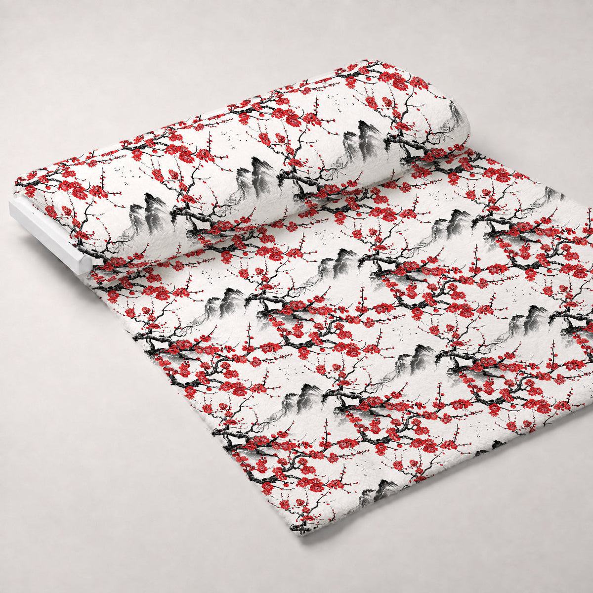 Japanese Cherry Blossoms 10 Fleece Fabric — fleece fabric unrolled bolt preview (mv-fleece-v1:bolt)