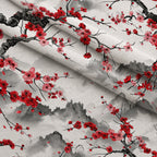 Japanese Cherry Blossoms 3 Fleece Fabric — fleece fabric folded close-up preview (mv-fleece-v1:lying)