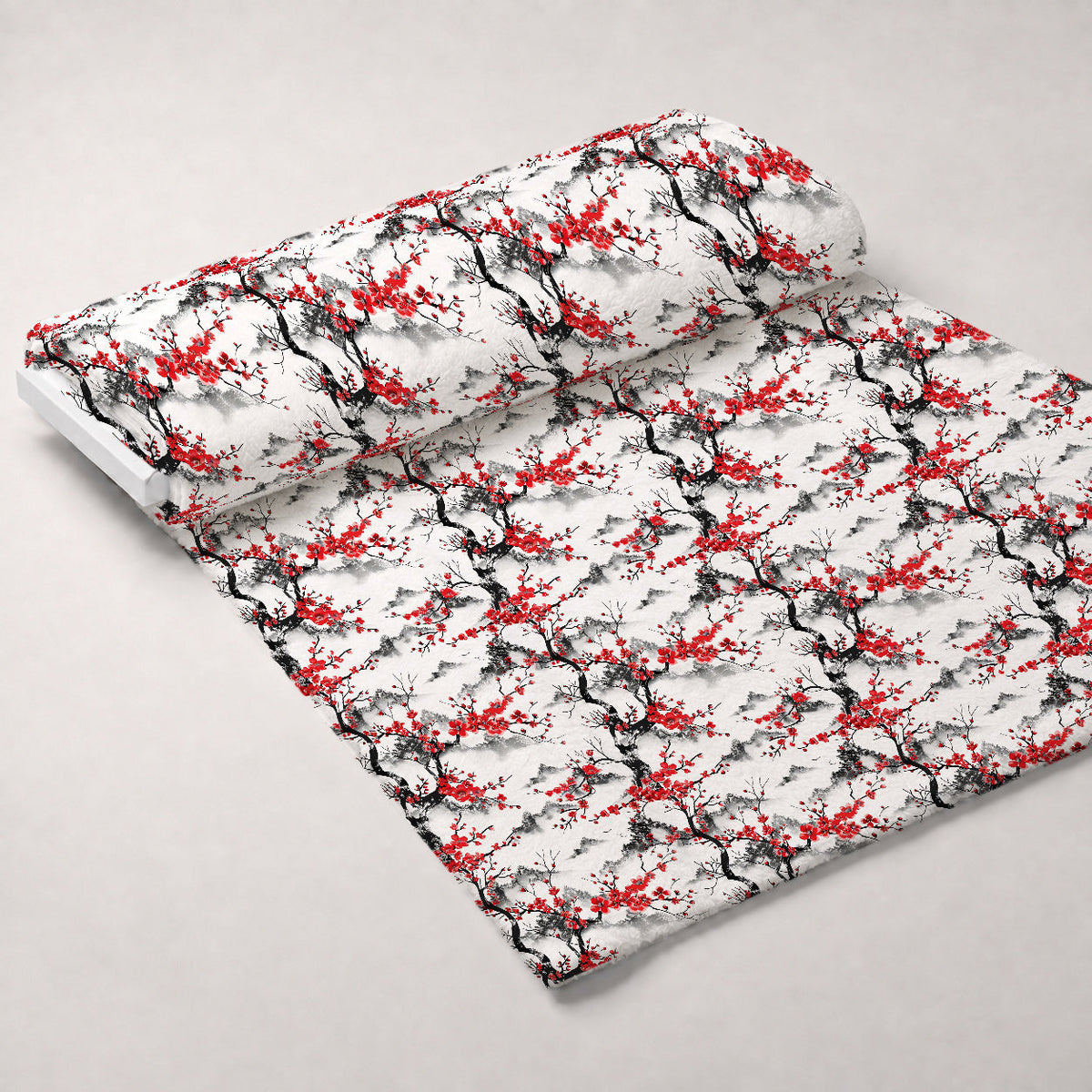 Japanese Cherry Blossoms 8 Fleece Fabric — fleece fabric unrolled bolt preview (mv-fleece-v1:bolt)