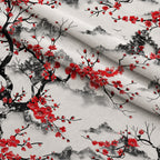 Japanese Cherry Blossoms 8 Fleece Fabric — fleece fabric folded close-up preview (mv-fleece-v1:lying)