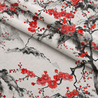 Japanese Cherry Blossoms 9 Fleece Fabric — fleece fabric folded close-up preview (mv-fleece-v1:lying)