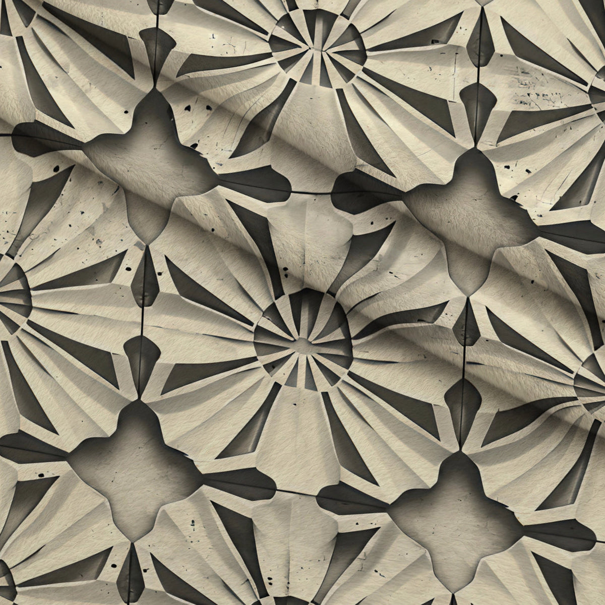 Japanese Zen Garden Pattern 7 Fleece Fabric — fleece fabric folded close-up preview (mv-fleece-v1:lying)