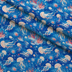 Jelly Fish Pattern 2 Fleece Fabric — fleece fabric folded close-up preview (mv-fleece-v1:lying)