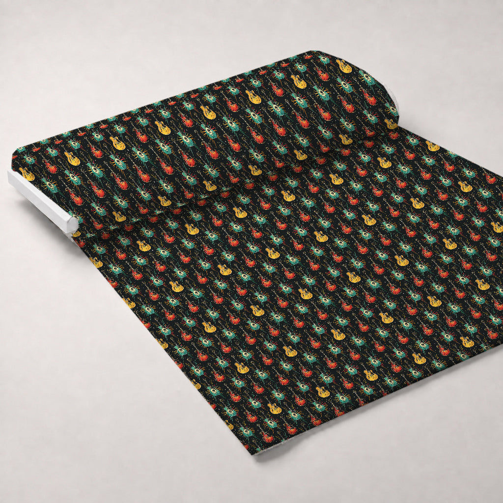 Jukebox Starlight Pattern 3 Fleece Fabric — fleece fabric unrolled bolt preview (mv-fleece-v1:bolt)