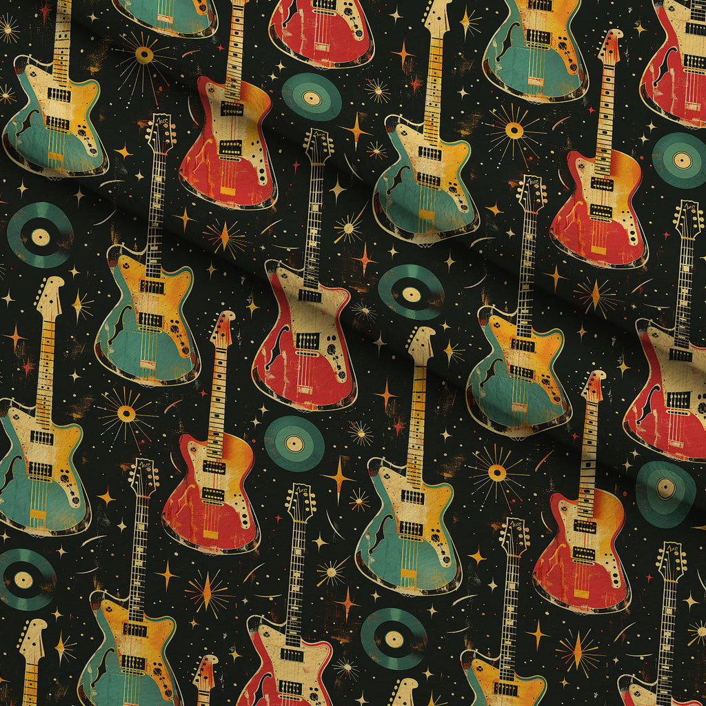 Jukebox Starlight Pattern 5 Fleece Fabric — fleece fabric folded close-up preview (mv-fleece-v1:lying)