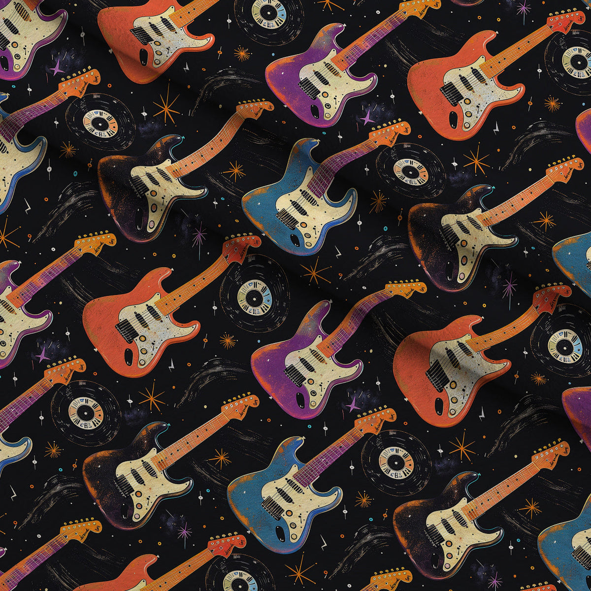 Jukebox Starlight Pattern 7 Fleece Fabric — fleece fabric folded close-up preview (mv-fleece-v1:lying)