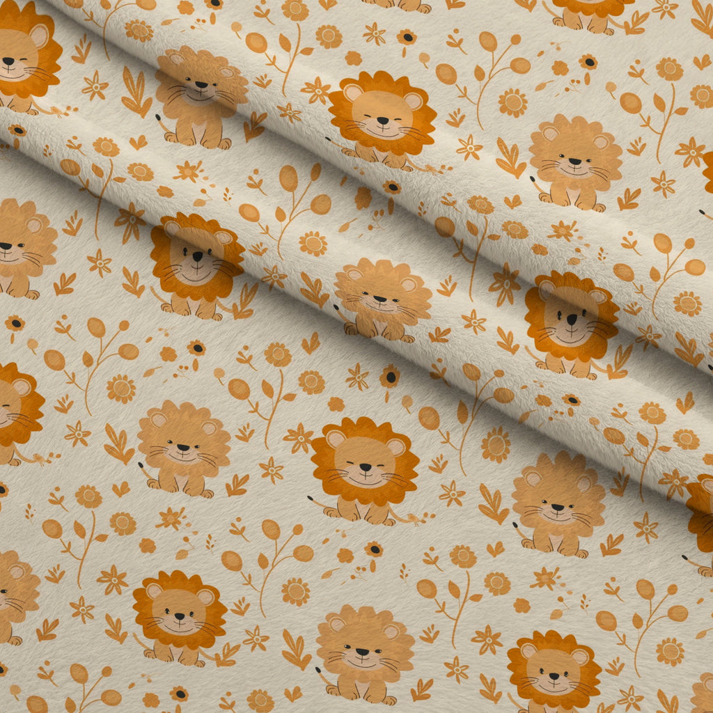 Jungle Cubs Pattern 1 Fleece Fabric — fleece fabric folded close-up preview (mv-fleece-v1:lying)