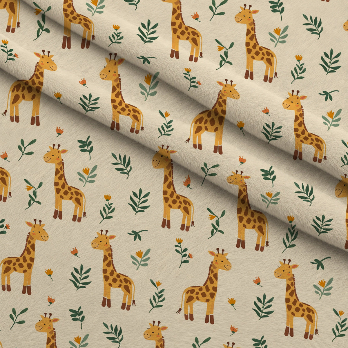 Jungle Cubs Pattern 13 Fleece Fabric — fleece fabric folded close-up preview (mv-fleece-v1:lying)