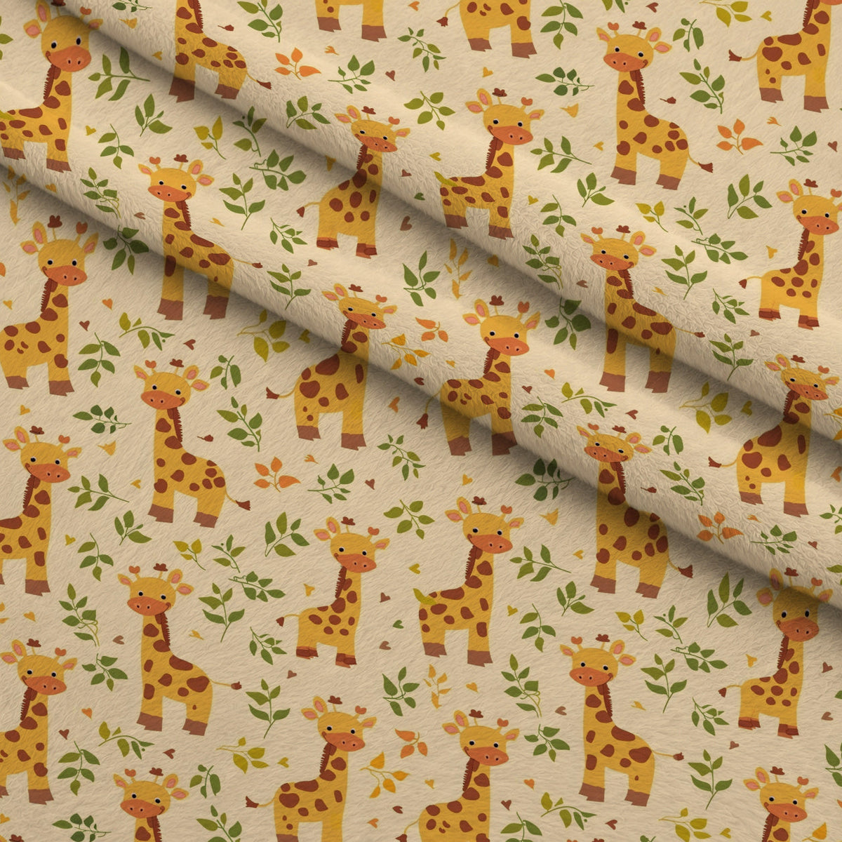 Jungle Cubs Pattern 19 Fleece Fabric — fleece fabric folded close-up preview (mv-fleece-v1:lying)
