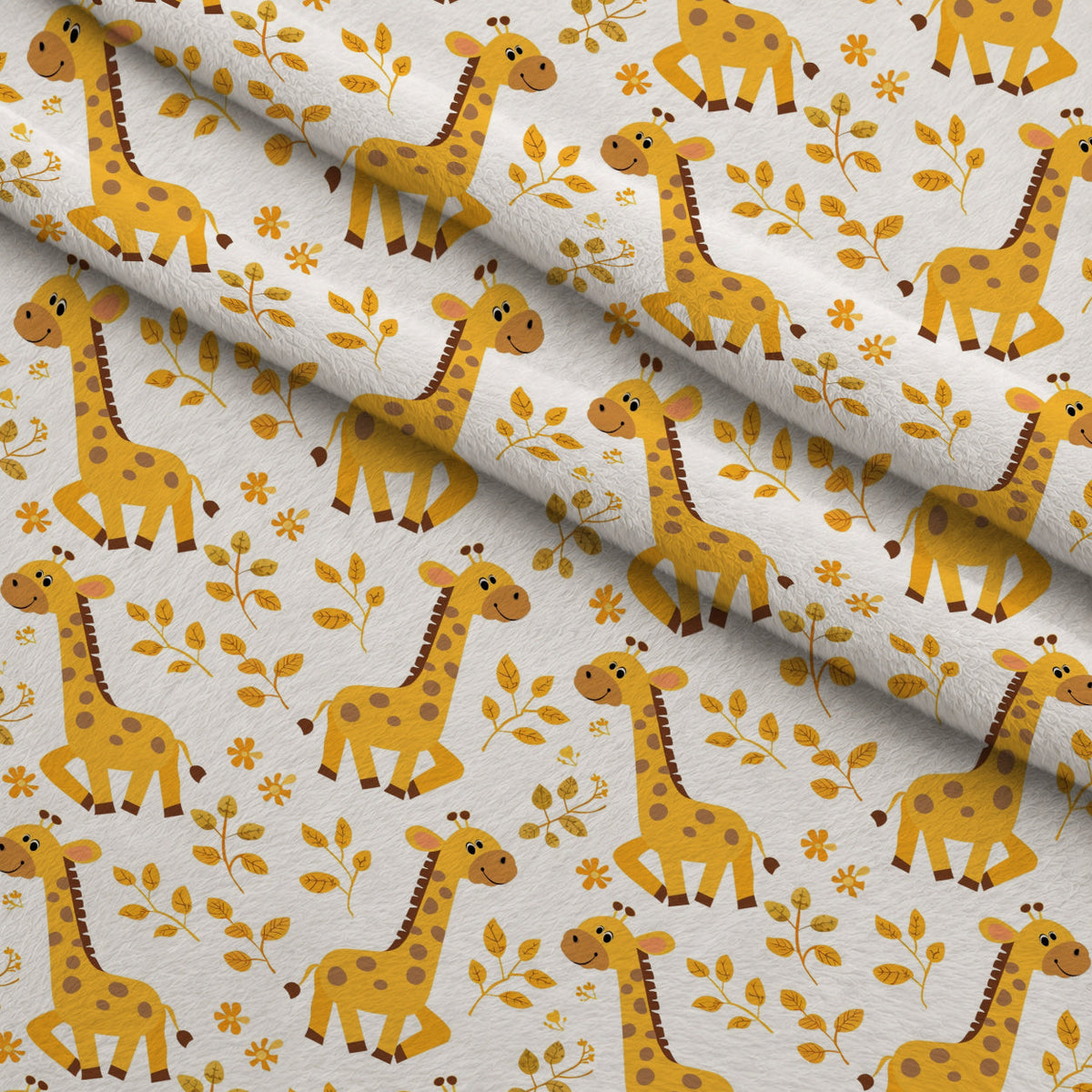 Jungle Cubs Pattern 22 Fleece Fabric — fleece fabric folded close-up preview (mv-fleece-v1:lying)