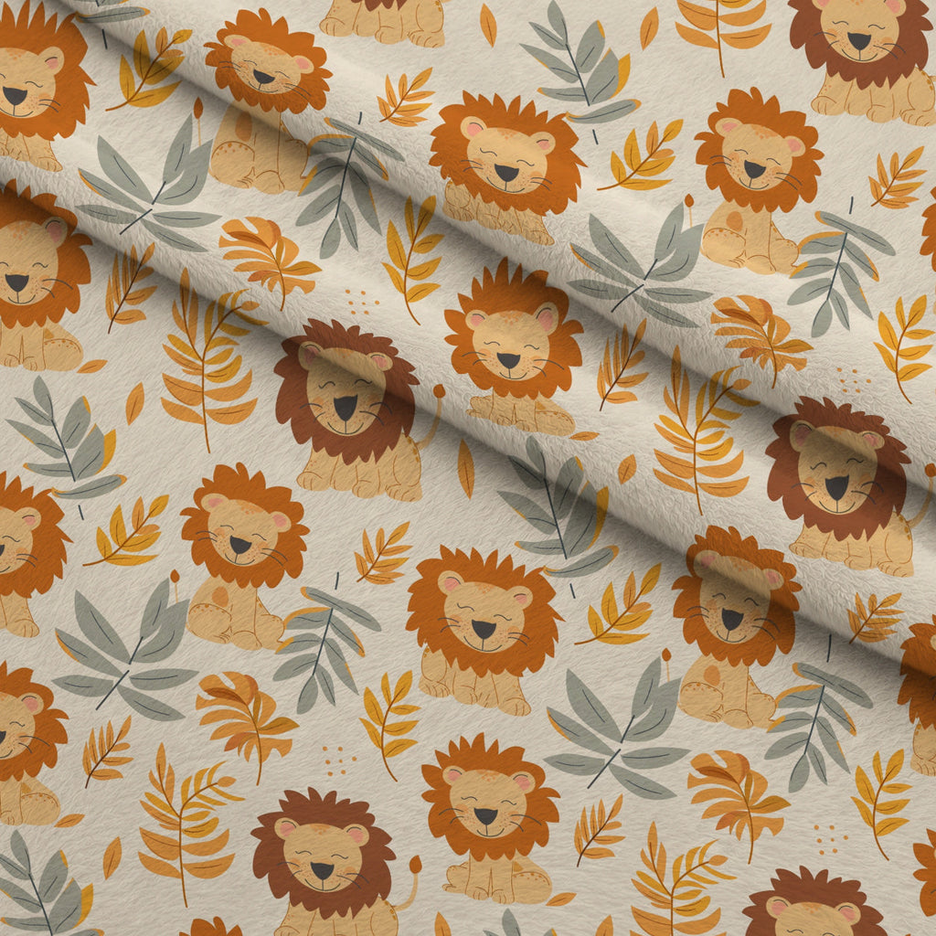 Jungle Cubs Pattern 8 Fleece Fabric — fleece fabric folded close-up preview (mv-fleece-v1:lying)