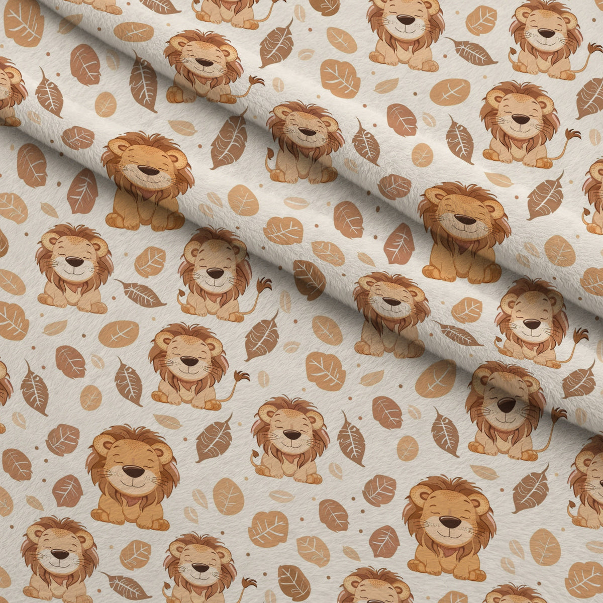 Jungle Cubs Pattern 9 Fleece Fabric — fleece fabric folded close-up preview (mv-fleece-v1:lying)