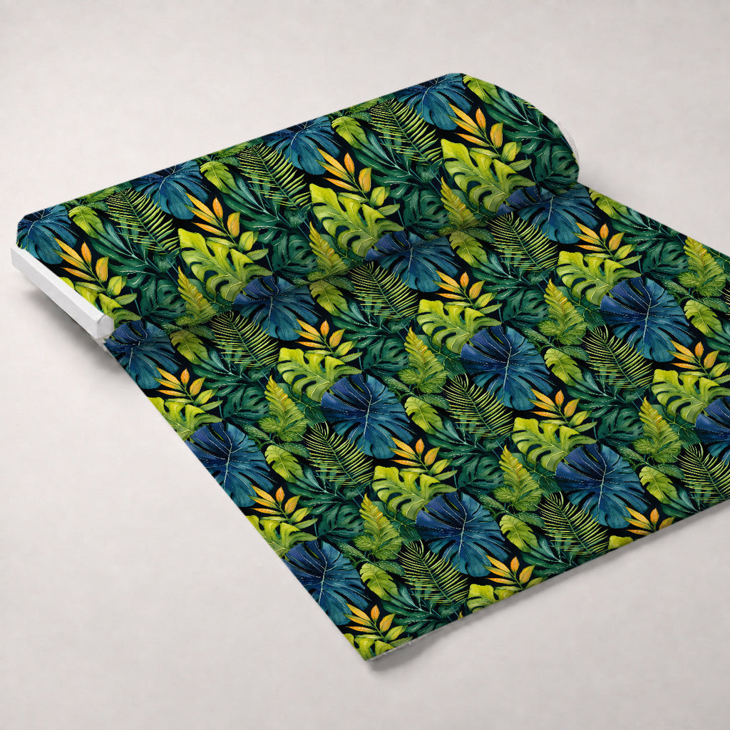 Jungle Leaves Pattern 2 Fleece Fabric — fleece fabric unrolled bolt preview (mv-fleece-v1:bolt)