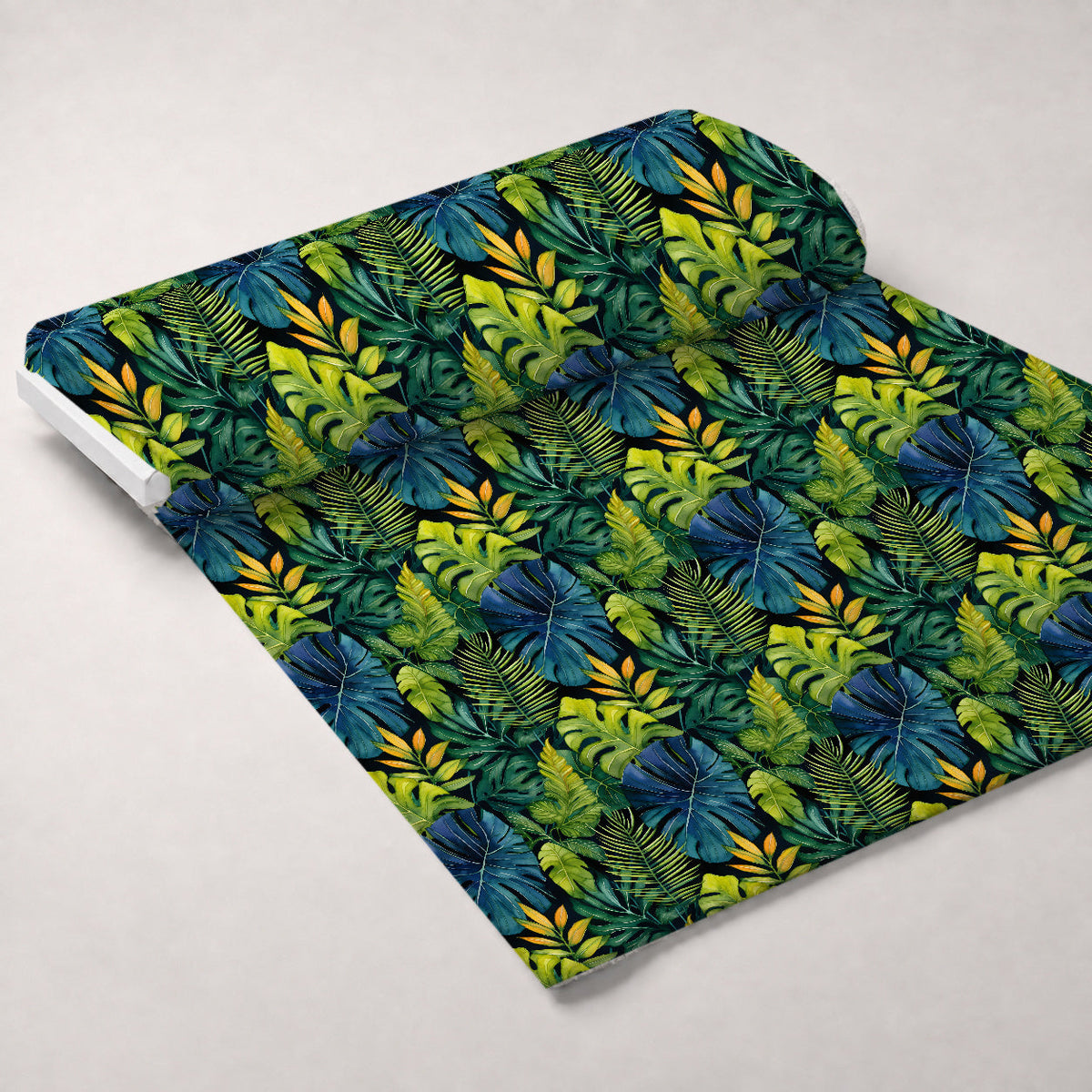 Jungle Leaves Pattern 2 Fleece Fabric — fleece fabric unrolled bolt preview (mv-fleece-v1:bolt)
