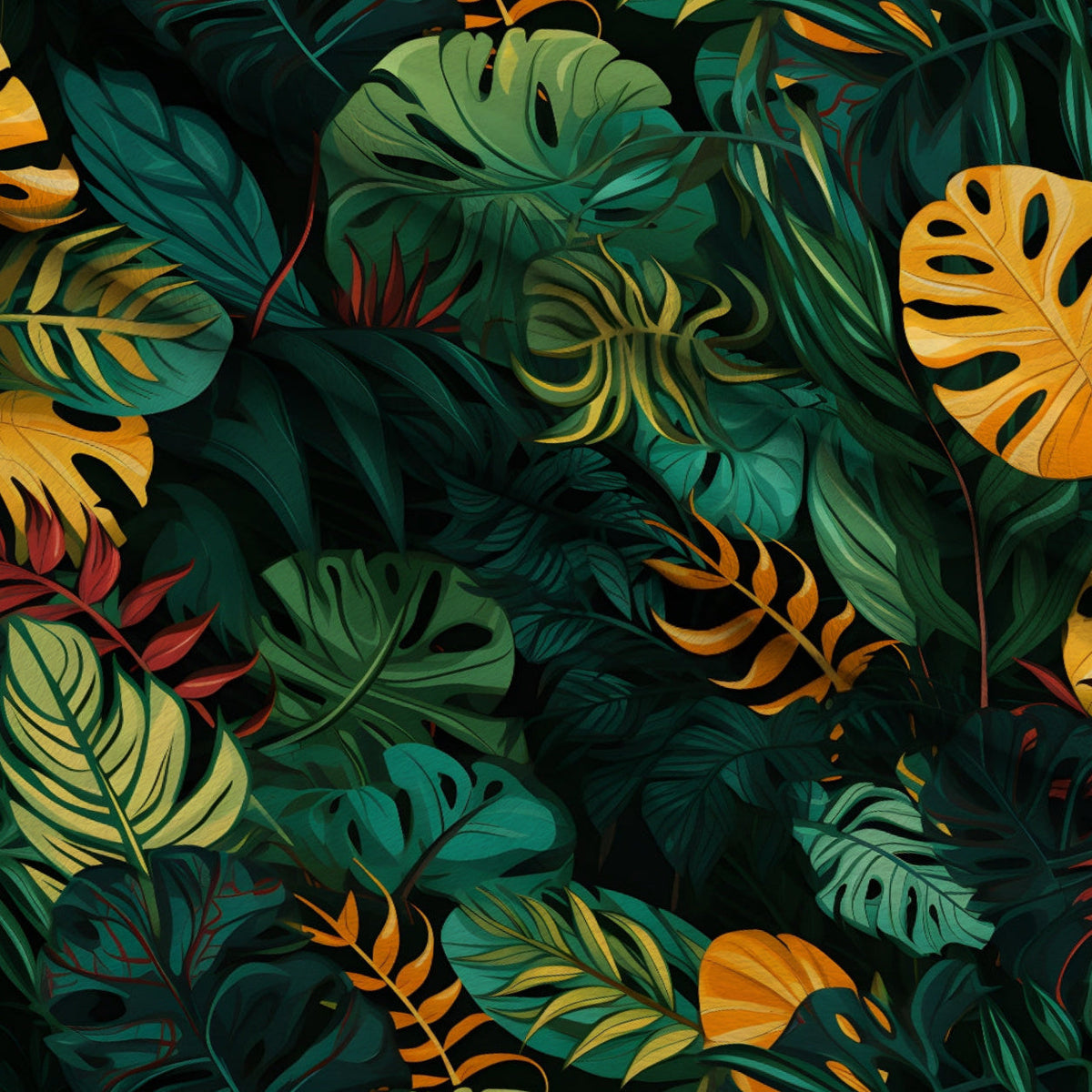Jungle Leaves Pattern 3 Fleece Fabric — fleece fabric folded close-up preview (mv-fleece-v1:lying)