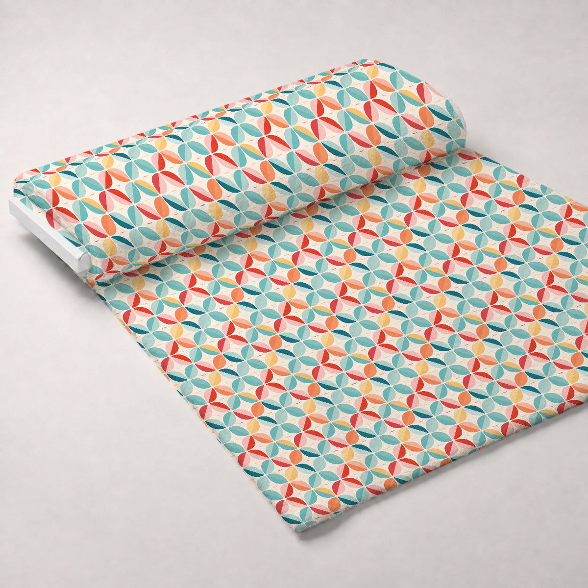Kaleidoscope Blooms Pattern 7 Fleece Fabric — fleece fabric unrolled bolt preview (mv-fleece-v1:bolt)