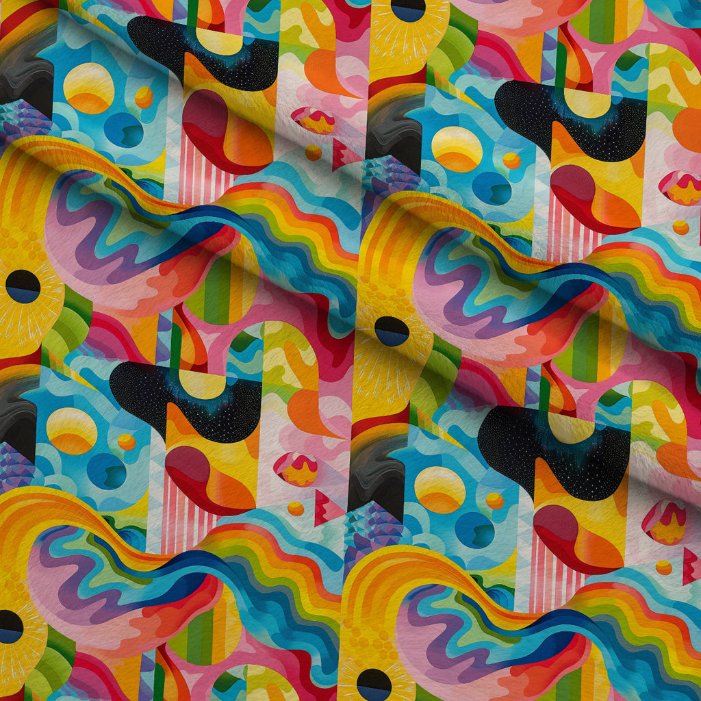 Kaleidoscope Dreams Pattern 1 Fleece Fabric — fleece fabric folded close-up preview (mv-fleece-v1:lying)