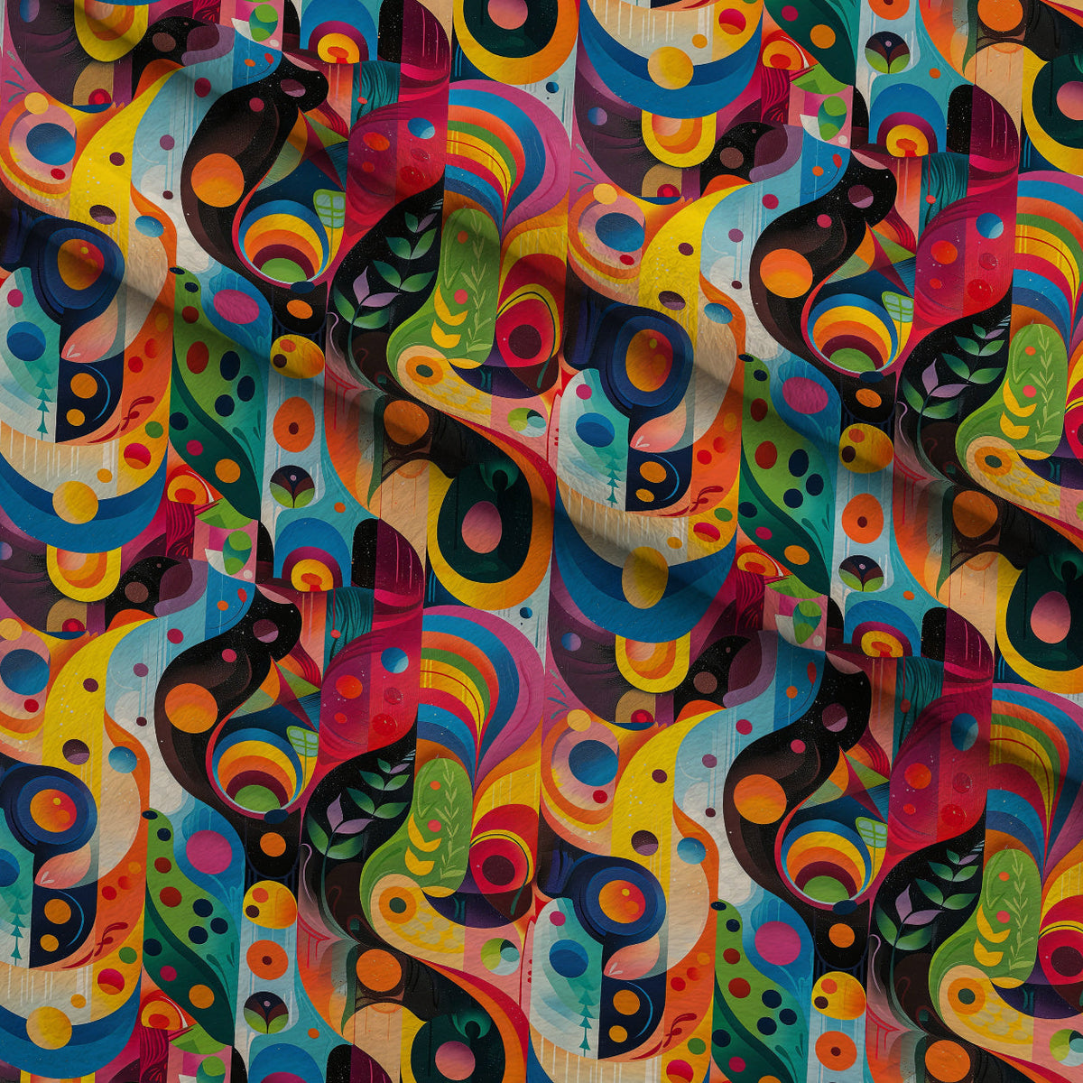 Kaleidoscope Dreams Pattern 2 Fleece Fabric — fleece fabric folded close-up preview (mv-fleece-v1:lying)