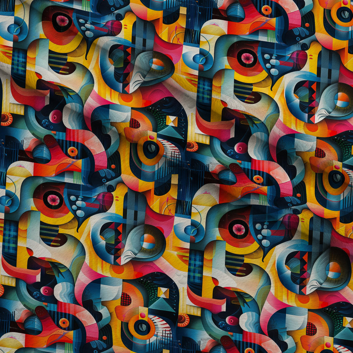 Kaleidoscope Dreams Pattern 3 Fleece Fabric — fleece fabric folded close-up preview (mv-fleece-v1:lying)
