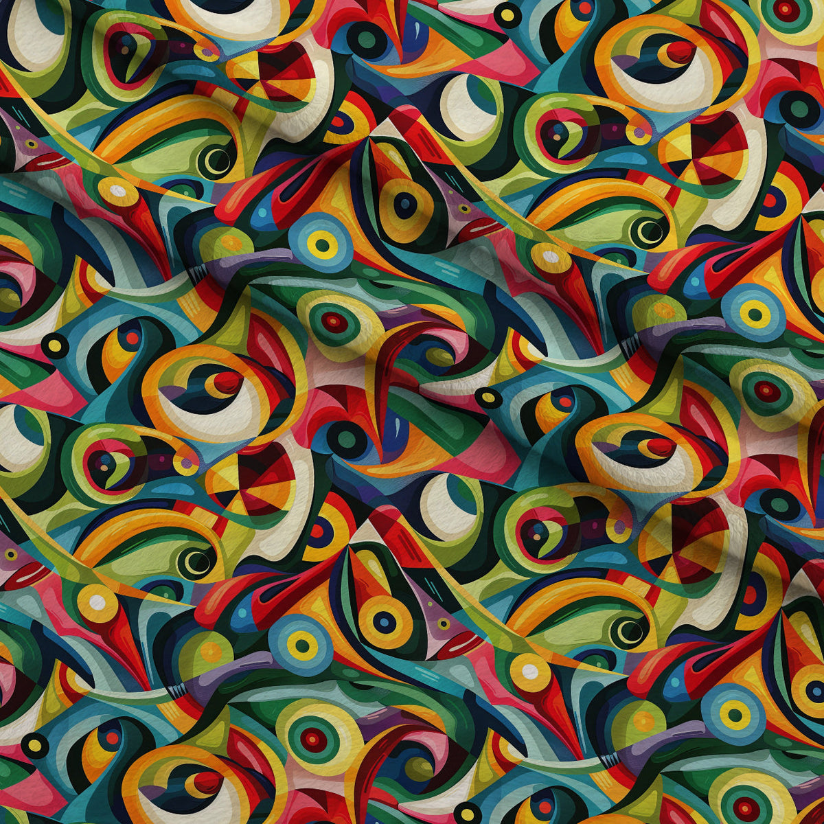 Kaleidoscope Dreams Pattern 5 Fleece Fabric — fleece fabric folded close-up preview (mv-fleece-v1:lying)