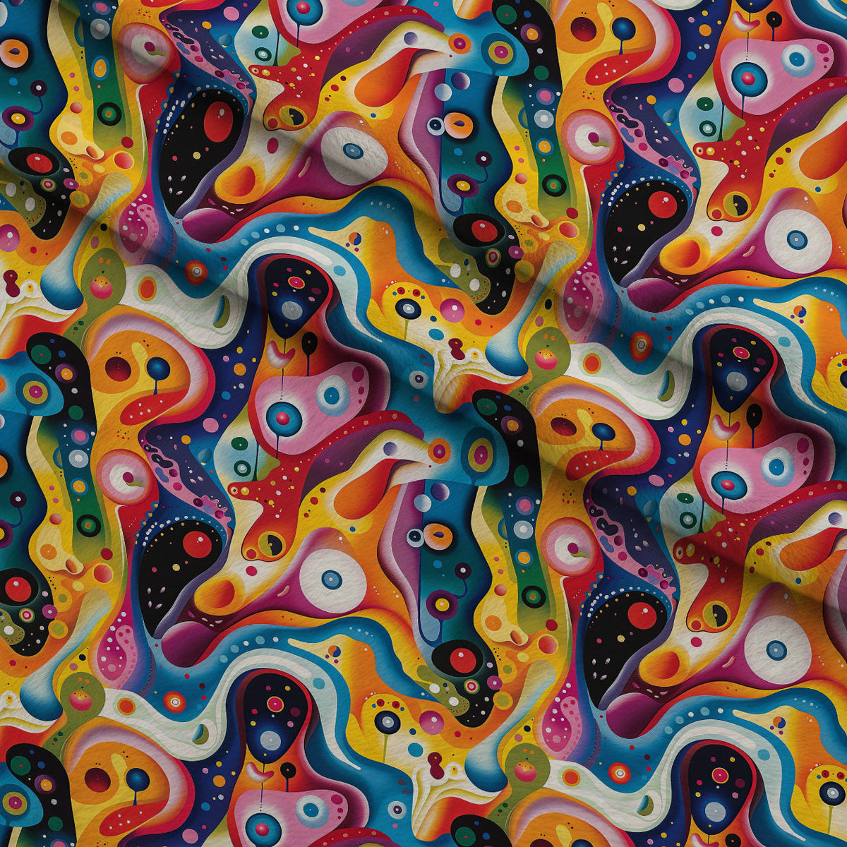 Kaleidoscope Dreams Pattern 7 Fleece Fabric — fleece fabric folded close-up preview (mv-fleece-v1:lying)