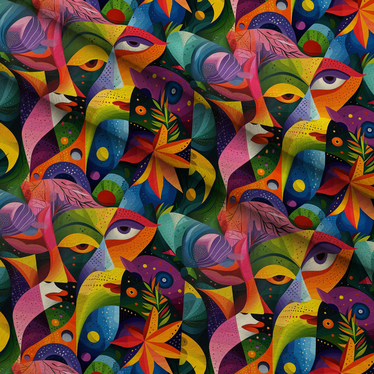 Kaleidoscope Dreams Pattern 9 Fleece Fabric — fleece fabric folded close-up preview (mv-fleece-v1:lying)